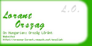lorant orszag business card