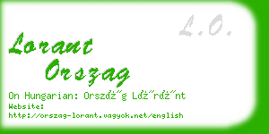 lorant orszag business card